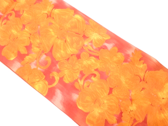 本場筑前博多　花唐草模様織り出し　名古屋帯